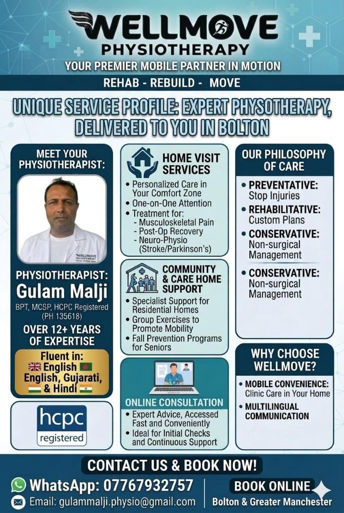 Online physiotherapy consultation poster